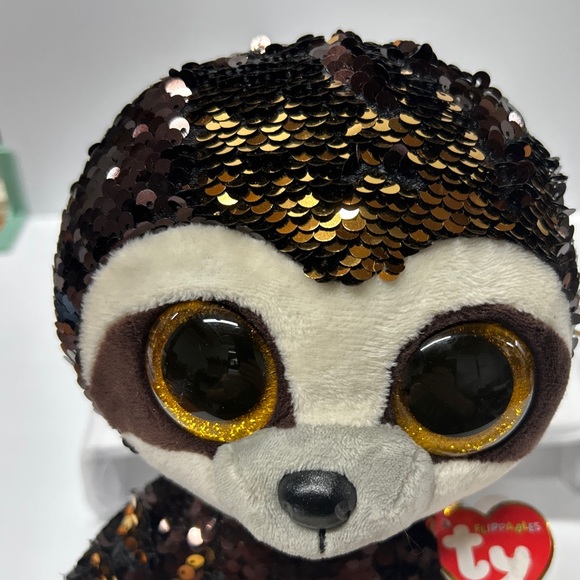 Ty FLIPPABLES DANGLER the Sloth Beanie Boo Stuffed Plush Toy w/ Heart Tags GUC - Picture 2 of 16